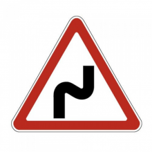 Дорожный знак - 1.12.1 Опасные повороты